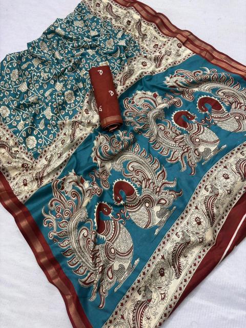 Vastrangan ajrakh style block print saree manufacturers surat